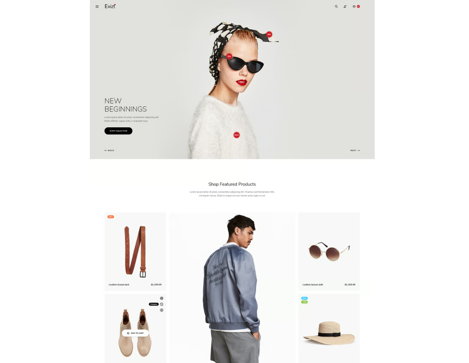 Exizt Fashion E-Commerce Platform